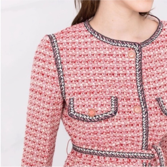 MAJE Venetia Two Tone Tweed Pink Rose Rouge
Belted blazer NEW - Picture 7 of 16